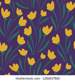 Flower Pattern. Endless Background. Seamless