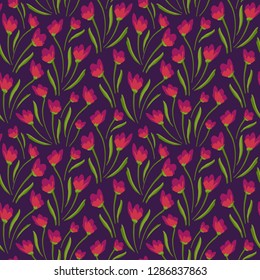 Flower Pattern. Endless Background. Seamless