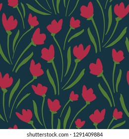 Flower Pattern. Endless Background. Seamless