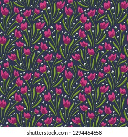 Flower Pattern. Endless Background. Seamless
