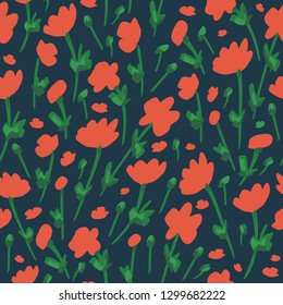 Flower Pattern. Endless Background. Seamless