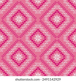 Flower Pattern Ethnic Geometric native tribal boho motif aztec textile fabric carpet mandalas African
