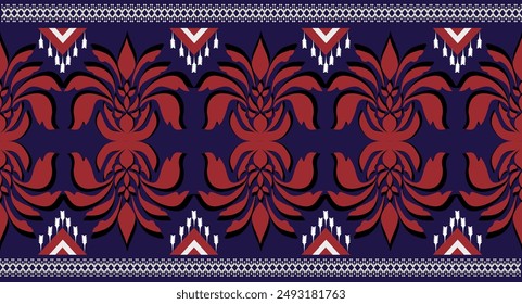 Flower Pattern Ethnic Geometric native tribal boho motif aztec textile fabric carpet mandalas African