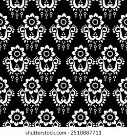 Flower Pattern Ethnic Geometric native tribal boho motif aztec textile fabric carpet mandalas African