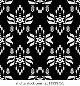 Flower Pattern Ethnic Geometric native tribal boho motif aztec textile fabric carpet mandalas African