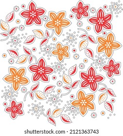 Flower pattern for fabric, wall, paper, surface print, texture, background.