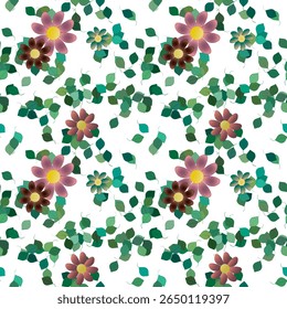 Flower pattern, floral background, seamless wallpaper, ornamental pattern, leafs background, background summer, flowers watercolor, leafs pattern, leaf isolated, background vector
