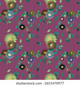 Padrão de flores, plano de fundo floral, projeto de vetor, forma de folha, padrão de fundo, flores isoladas, flores aquarela, plano de fundo sem costura, plano de fundo de flores, padrão floral sem costura