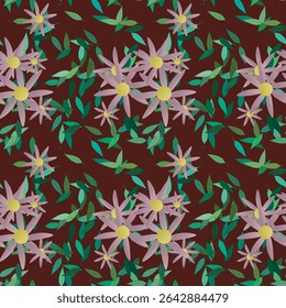 Padrão de flores, padrão floral, flores isoladas, vetor abstrato, fundos e texturas, fundo abstrato, flores vetoriais, padrão de folhas, folhas isoladas, ornamentos vetor