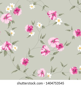 Flower pattern Floral pattern on green