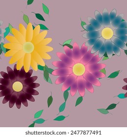 Patrón de flores, patrones florales, textura de hoja, fondo de pétalos, Vectores de flores, patrón de ornamento, diseño de Vector, textura sin fisuras, abstracto de Vector, naturaleza de fondos, acuarela de flores