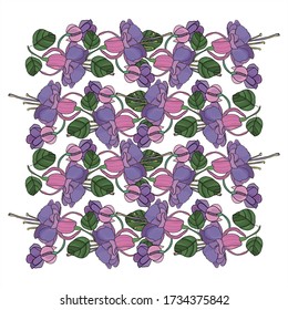 Flower pattern. Floral seamless background. Vector composition on an isolated background.