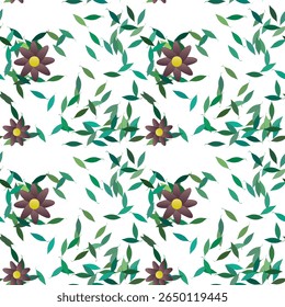 Flower pattern, floral seamless pattern, seamless background, flowers background, leaf silhouette, floral vector, vector pattern, ornament pattern, background texture, background design