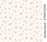 Flower pattern, floral seamless pattern, cottagecore ditsy tile print, gentle meadow flower on light background. Small hand draw flower, purple color, design for fashion, texture, fabric, wallpaper