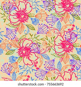 Flower pattern. Flowers. Bouquet. Festive packaging. Cute repeating pattern