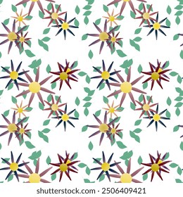 Patrón de flores, ramo de flores, Fondo de pantalla sin fisuras, fondos de la naturaleza, forma de la hoja, patrón de fondo, fondo de verano, fondo de flores, diseño de Vector, acuarela de flores