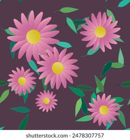 Patrón de flores, flores aisladas, Vector abstracto, fondo de Vector, Vectores de flores, Vector de hojas, flores primavera, fondo verano, diseño floral, patrón de Vector, fondo sin fisuras