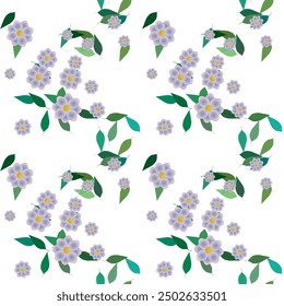 Patrón de flores, primavera de flores, Vector de fondo, patrones sin costuras, silueta de la hoja, fondo de flores, Vector de hojas, patrón ornamental, fondo de hojas, hojas aisladas, fondos de la naturaleza