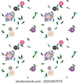 Patrón de flores, Vector de flores, patrón ornamental, fondo abstracto, acuarela de flores, patrón de pétalos, fondo de verano, patrón de hojas, hoja aislada, Fondo de pantalla sin costuras