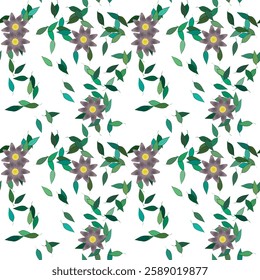 Flower pattern, flowers vectors, flowers watercolor, seamless patterns, background design, leaf isolated, vector abstract, flower background, vector backgrounds, seamless wallpaper