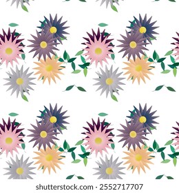 Flower pattern, flowers watercolor, leaf shape, flower background, vector abstract, seamless background, pattern vector, flowers spring, leafs isolated, seamless floral pattern