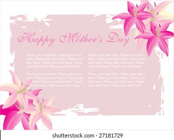 flower pattern frame, greeting for mother day, and with place for sample text