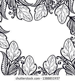 Flower pattern frame for invitation card.