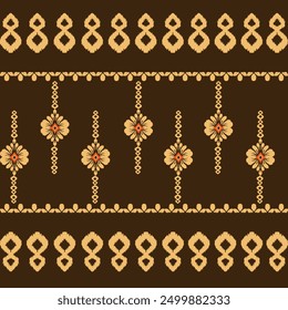 Flower pattern, golden brown tone, beautiful and elegant, whether printed on the carpet, it looks beautiful. Door and window curtains, tablecloths, silk clothes, work clothes sarong 