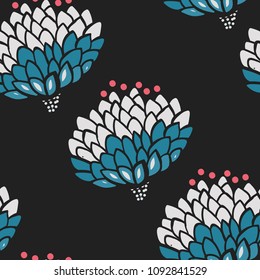 flower pattern. Hand drawing - intentional slight negligence.