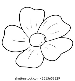 Vector de contorno dibujado a mano ilustración de patrón de flores