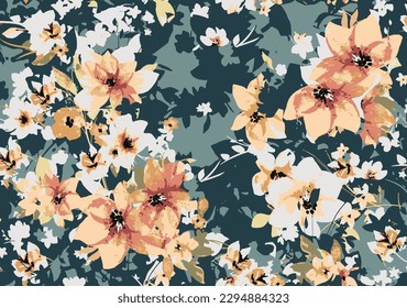 imagen de patrón floral adecuada para la decoración textil o de pared