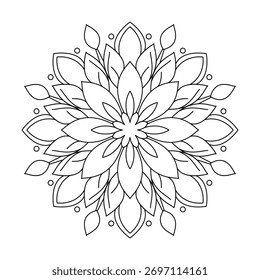 Patrón de flores inspirado mandala para colorear página de libro