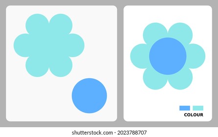 Flower Pattern For Kids Crafts Or Paper Crafts. Vector Illustration Of Flower Puzzle. Cut And Glue Patterns For Children's Crafts.