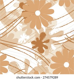 Flower pattern in kreative, seamless vector background.