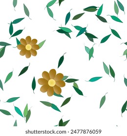 Patrón de flores, fondo de hoja, patrón de Vector, patrón floral, ornamentos Vector, ramo de flores, fondo abstracto, fondo sin costuras, forma de hoja, diseño de patrón, flores aisladas