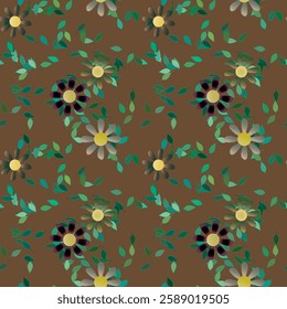 Flower pattern, leaf background, vector shapes, seamless texture, flowers background, flowers spring, leaf shape, ornamental pattern, seamless vector, seamless background, background design