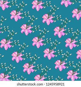 Flower pattern and leaf nature vector