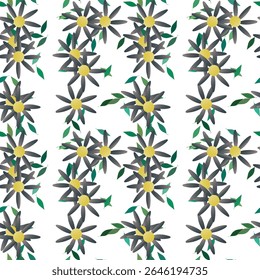 Padrão de flores, folha sem costura, buquê de flores, flores isoladas, folhas isoladas, planos de fundo natureza, padrões sem costura, ornamentos vetor, padrão de pétalas, padrões florais, plano de fundo vetorial