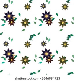 Padrão de flores, silhueta de folhas, padrão de pétalas, padrão floral sem costura, folha isolada, ornamentos vetor, fundos vetoriais, padrão de folhas, flores primavera, textura de folhas, buquê de flores