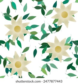 Patrón de flores, textura de la hoja, Vector de flores, primavera de flores, textura sin costuras, diseño floral, acuarela de flores, patrón de ornamento, fondo de Vector, verano de fondo, Fondo de pantalla sin costuras