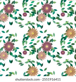 Padrão de flores, textura de folhas, vetor de folhas, flores isoladas, vetor de padrão, plano de fundo de padrão, padrão de folhas, vetor de fundo, plano de fundo de flores, vetores de flores, planos de fundo da natureza