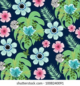 Flower pattern leaf tropical and nature