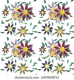 Patrón de flores, fondo de hojas, ramo de flores, forma de hoja, Vector de patrón sin fisuras, fondo abstracto, Vector de flores, Vector de fondo, patrones florales, Vector de adorno