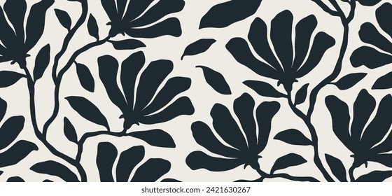 flower pattern, leaves pattern, leaf pattern, floral pattern. vector illustration