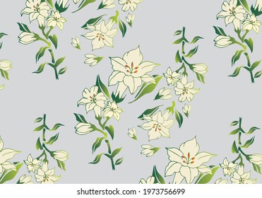 Flower pattern of lily plant background illustration
