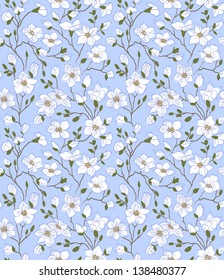 Flower; Pattern; Magnolia; Branch, Blue