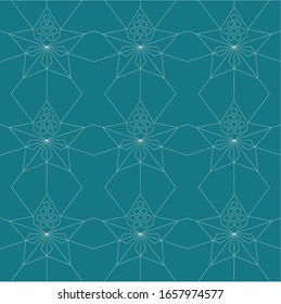 flower pattern magnolia geometric line vector 