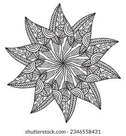 Flower pattern mandala coloring page