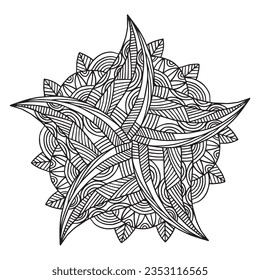 Flower pattern mandala coloring page