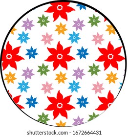flower pattern many colors in round shape